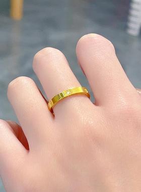 钛钢戒指女不掉色小众设计感