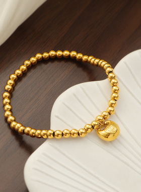 小胖福珠珠手链女钛钢不掉色