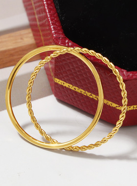 轻奢高级感交叉双环麻花素圈戒指