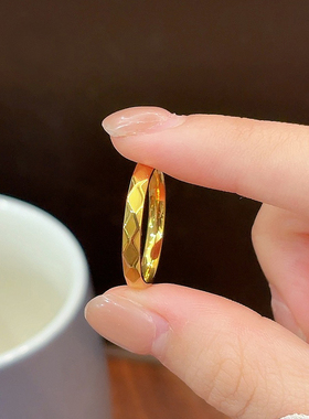 新款精致水波纹戒指小时时尚高级感ins气质闺蜜对戒