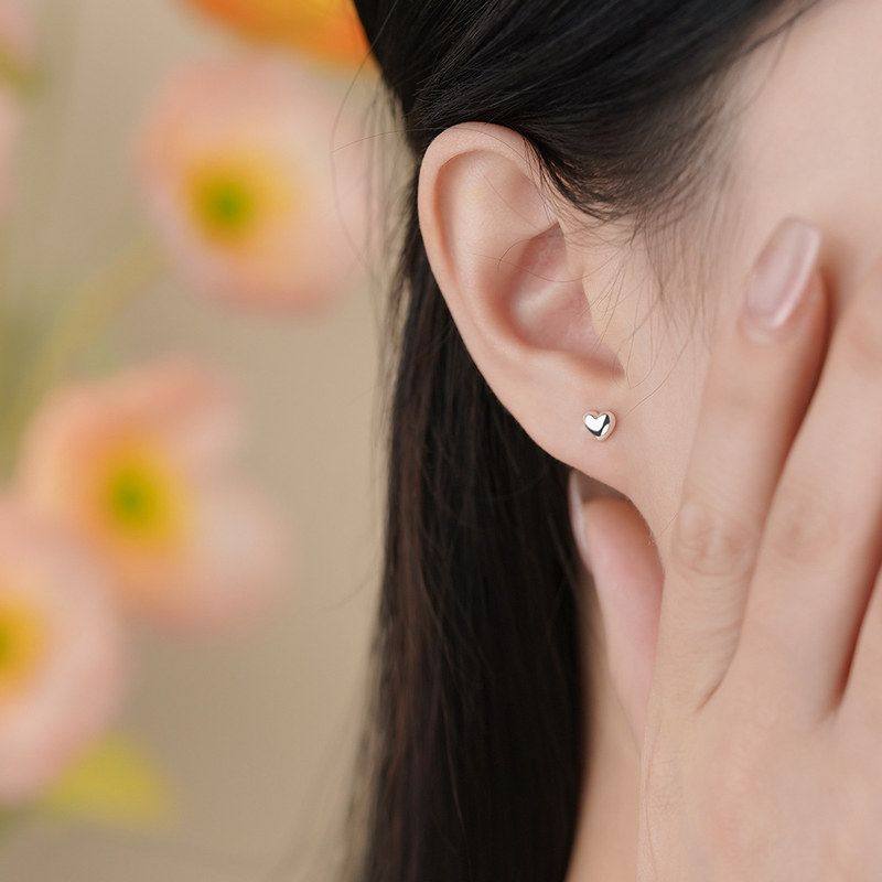 足银S999纯银爱心星星耳钉韩风个性ins氛围感唯美氛围感小众耳饰,淘宝优惠券,粉丝福利购,淘宝优惠卷