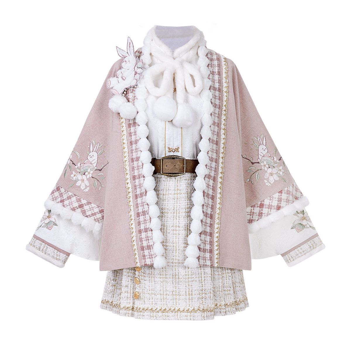 原创设计暖桃兔汉服女中国风改良汉元素外套上衣半裙套装,淘宝优惠券,粉丝福利购,淘宝优惠卷