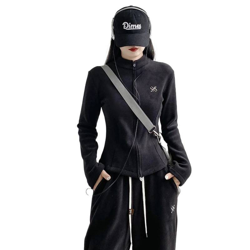 【桑蚕丝+澳羊绒】立领加绒修身秋冬女百搭显瘦拉链保暖瑜伽套装,淘宝优惠券,粉丝福利购,淘宝优惠卷