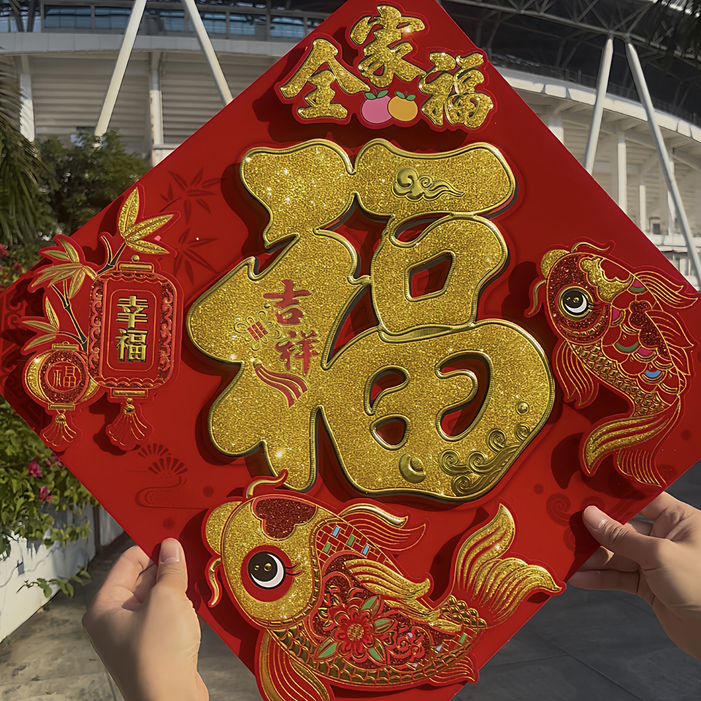 新款高档烫金福字贴纸中国风装饰新年春节门贴墙贴立体福字贴大门,淘宝优惠券,粉丝福利购,淘宝优惠卷