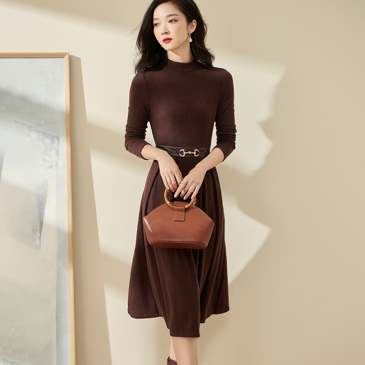 米思阳2021秋冬季新款高级修身裙子 思阳服饰连衣裙
