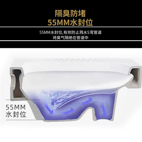 家用陶瓷蹲便器冲水箱防臭蹲坑式厕所卫生间马桶大便器蹬便池便盆 - 图3