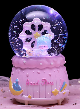 飘雪花之晓水晶球音乐盒生日礼物