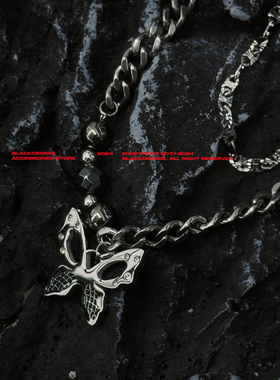 BLACKDEGREE蝴蝶钛钢男女项链