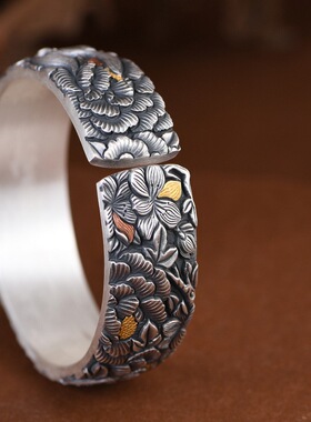 九尾灵狐足银999实心手镯礼物