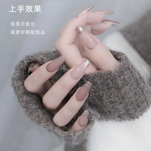 美甲店专用全贴半贴超薄无痕免磨延长甲片新手练习打版多甲型混装 - 图1
