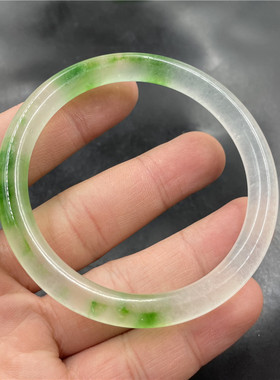 四海白底青翠绿色特价圆条手镯