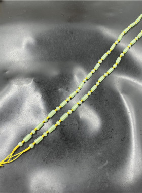 草绿色筒珠链子项链绳