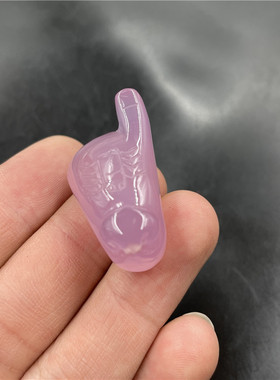 四海玉器 新款粉色玉髓玛瑙小脚丫吊坠 立体玉石知足常乐挂件
