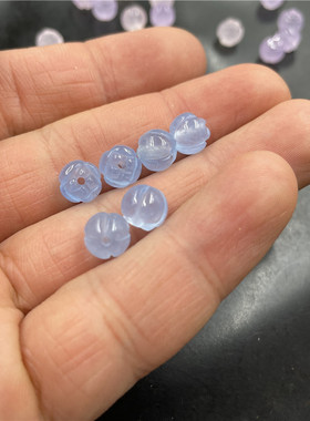 玉石莲花珠圆珠散珠10