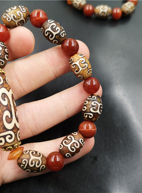 四海玉器新款藏式复古天珠玛瑙