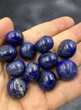 四海玉器 青金石算盘珠散珠 18毫米蓝色青金石隔珠配饰 散批
