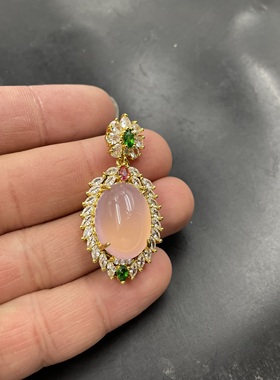 镶嵌绿玉髓水滴吊坠 绿色玛瑙蛋形挂件 女款粉色毛衣链挂件 红色