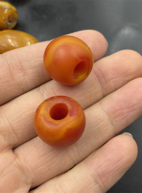 优化二代琥珀蜜蜡筒珠散珠 仿琥珀蜜蜡算盘珠 老型珠散批