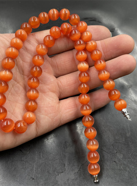 四海玉器女款8毫米粉色猫眼石