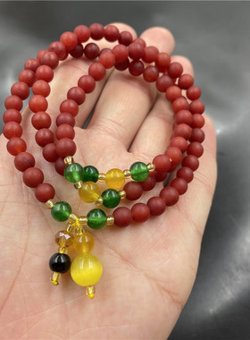 四海玉器6毫米红色哑光可缠绕