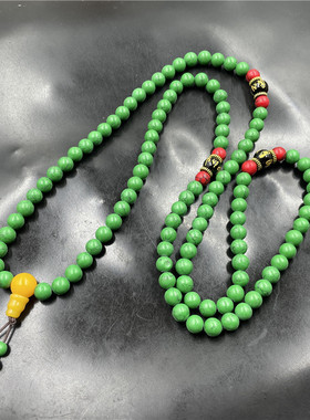 绿色仿玉石毛衣链项链