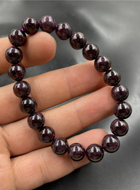 石榴石圆珠手链手串单圈