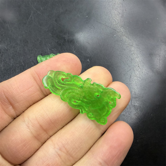 Sihai Jade Ice Green Hollow Malay Jade Phoenix Pendant Phoenix Pendant Jade Pendant