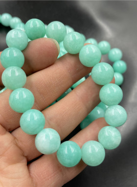 12毫米湖水蓝玉手链手串