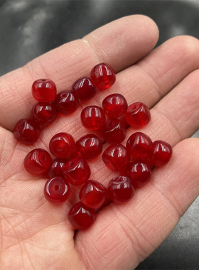 四海玉器 DIY饰品配件石榴红玛瑙老型珠散珠 红玉髓算盘珠特价