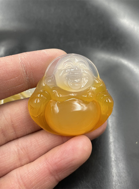 玉髓玛瑙俏色弥勒佛挂件