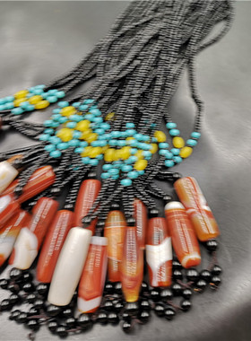 天然红玛瑙勒子毛衣链黄绿吊坠