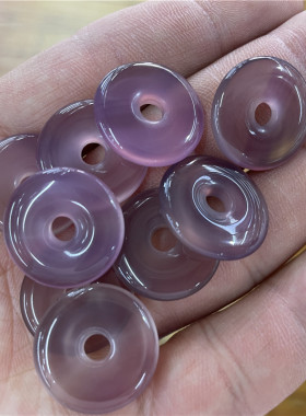 白玉髓玛瑙小号吊坠厘米淡紫色