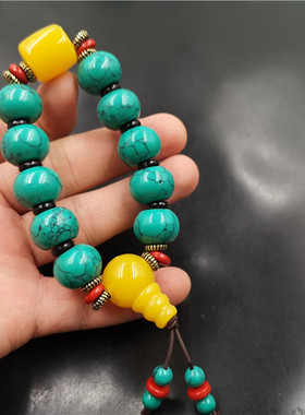 四海玉器优化仿绿松石算盘珠特价