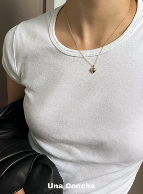 韩国coldframe小众爱心纯银项链