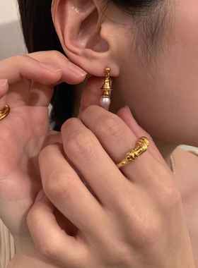 韩国coldframe麻花缠绕戒指