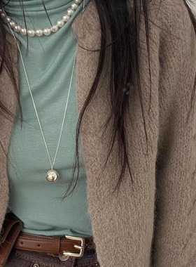 bornete小众金球毛衣链秋冬复古