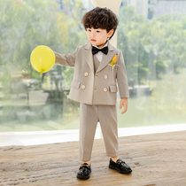 Boy Suits Suit Autumn Winter Handsome air Inron Childrens Western-style clothes for children Flowers Host Small Gown