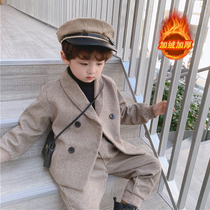 Boy suit suit autumn and winter Korean version boy casual Western suit The boys handsome gown gown child fried street suit