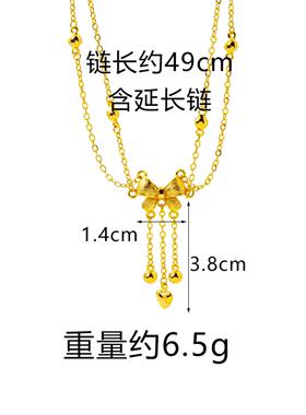 越南沙金轻奢锁骨链女流苏项链
