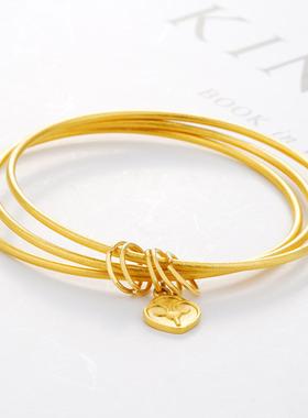 小红书同款沙金手镯细圈