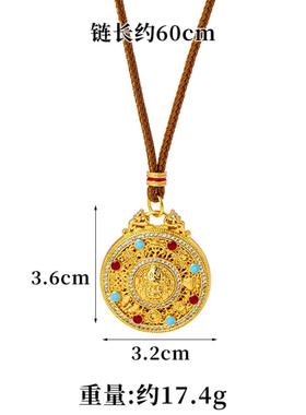 越南沙金八宝罗盘项链古法滴油黄财神吊坠民族风久不掉色饰品直销