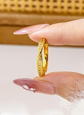 简约镶钻莫比乌斯女戒指