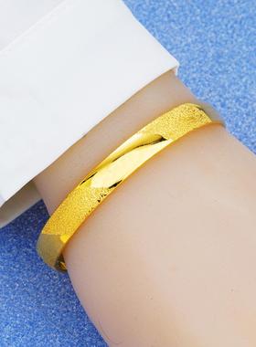 黄铜镀金卡扣手镯沙金饰品