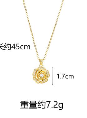 越南沙金镶钻玫瑰戒指套装
