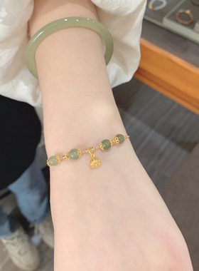 新款可调节手镯圆珠沙金配件流苏