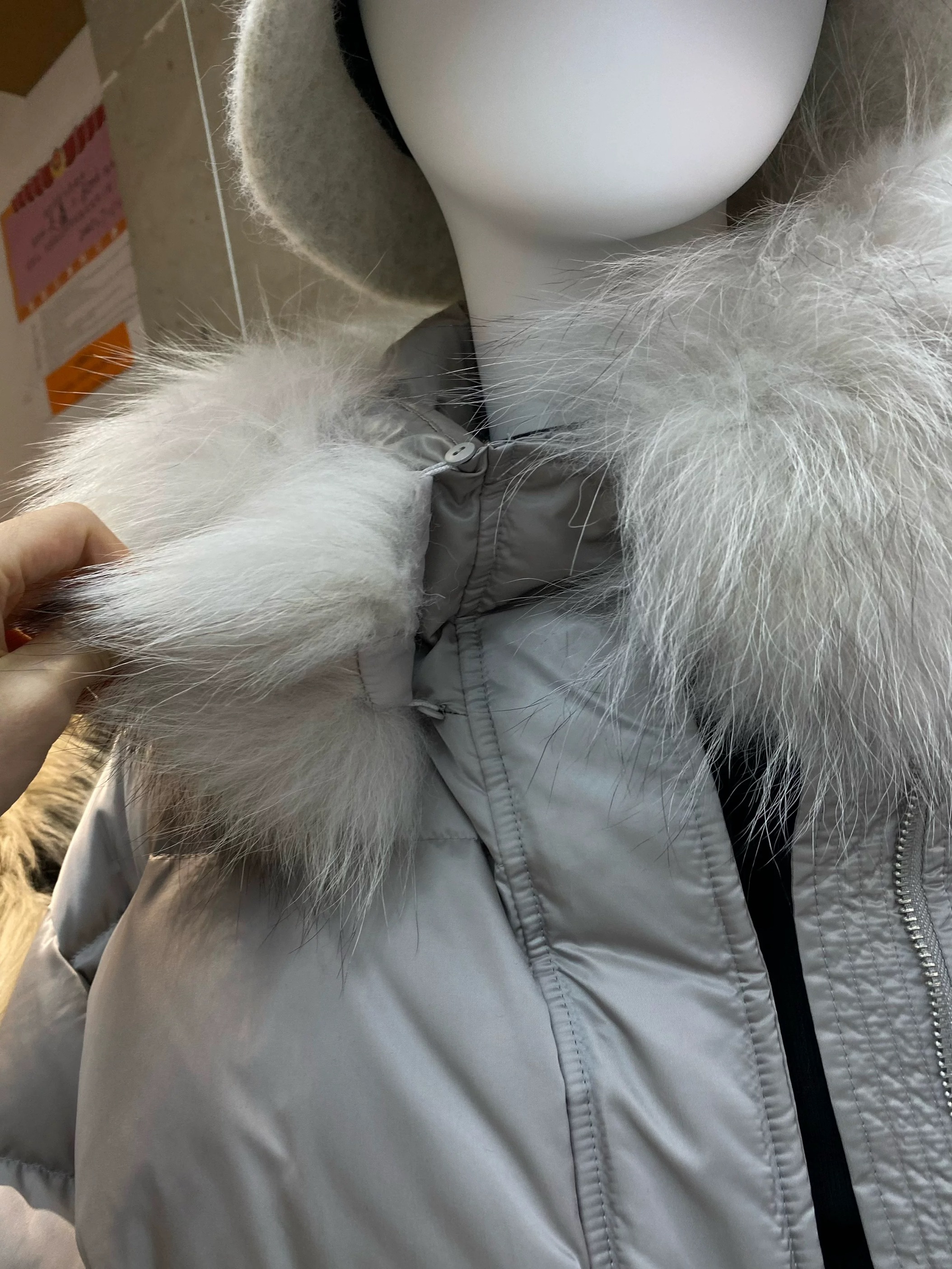 SOUL素予90白鸭绒短款羽绒服女2025冬季新款配可拆环保水貂毛外套 - 图2