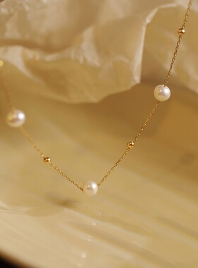 STINA新款风满天星珍珠项链女一