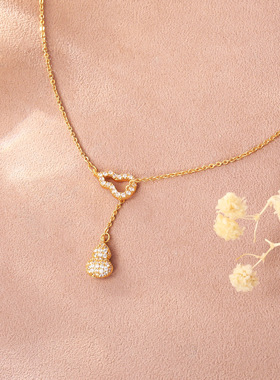 STINA福禄双全锆石葫芦项链小众