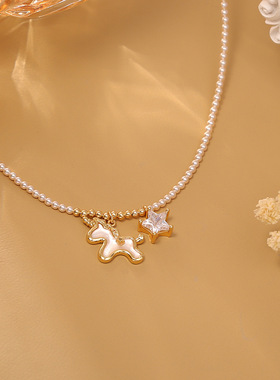 STINA高级感贝母独角兽锆石五角