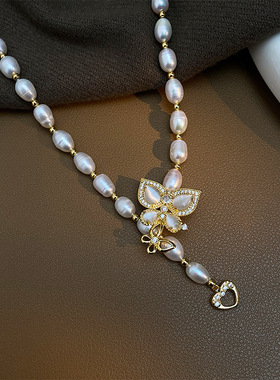 STINA新款7mm珍珠项链长款毛衣